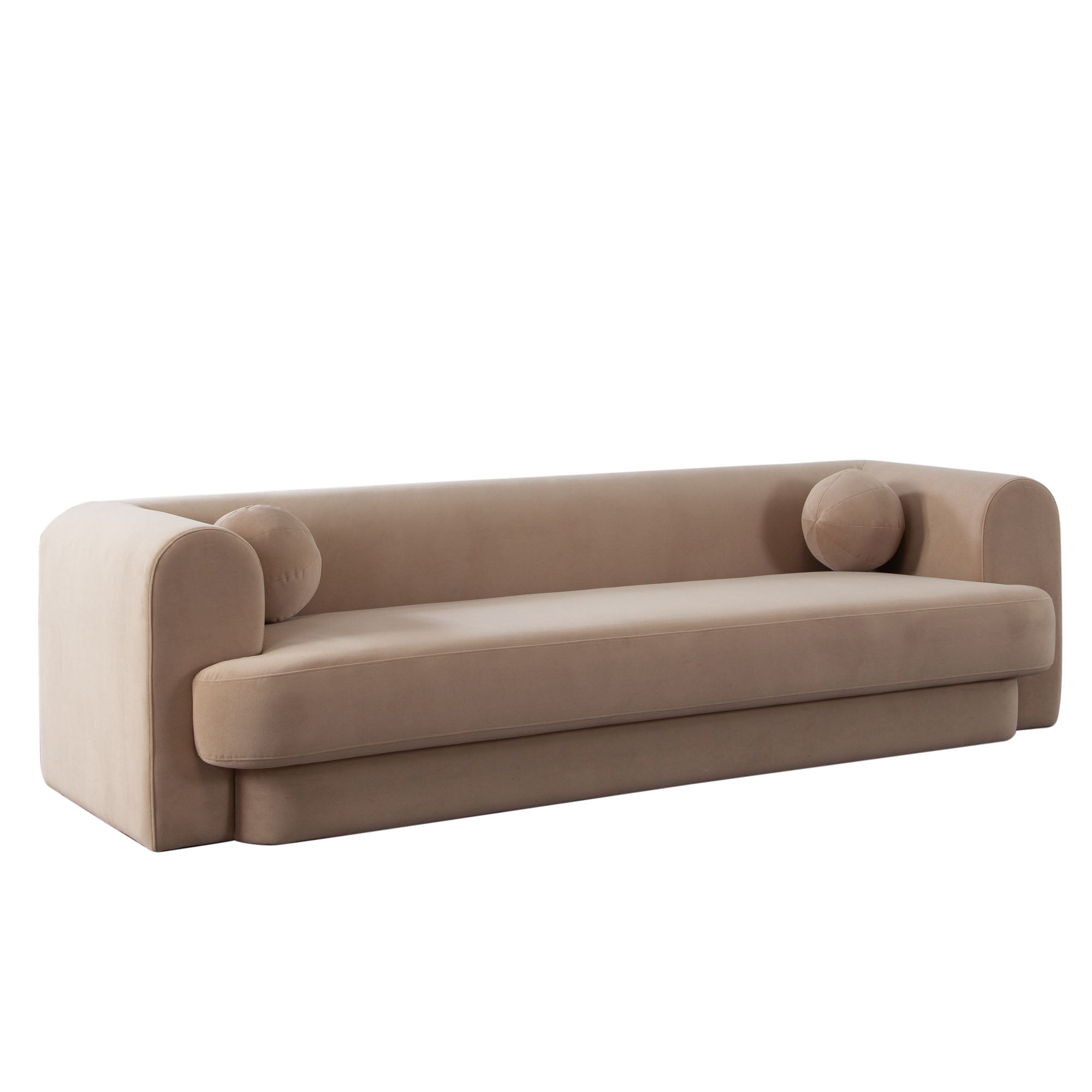 Modern Upholstered Curved Arm Sofa