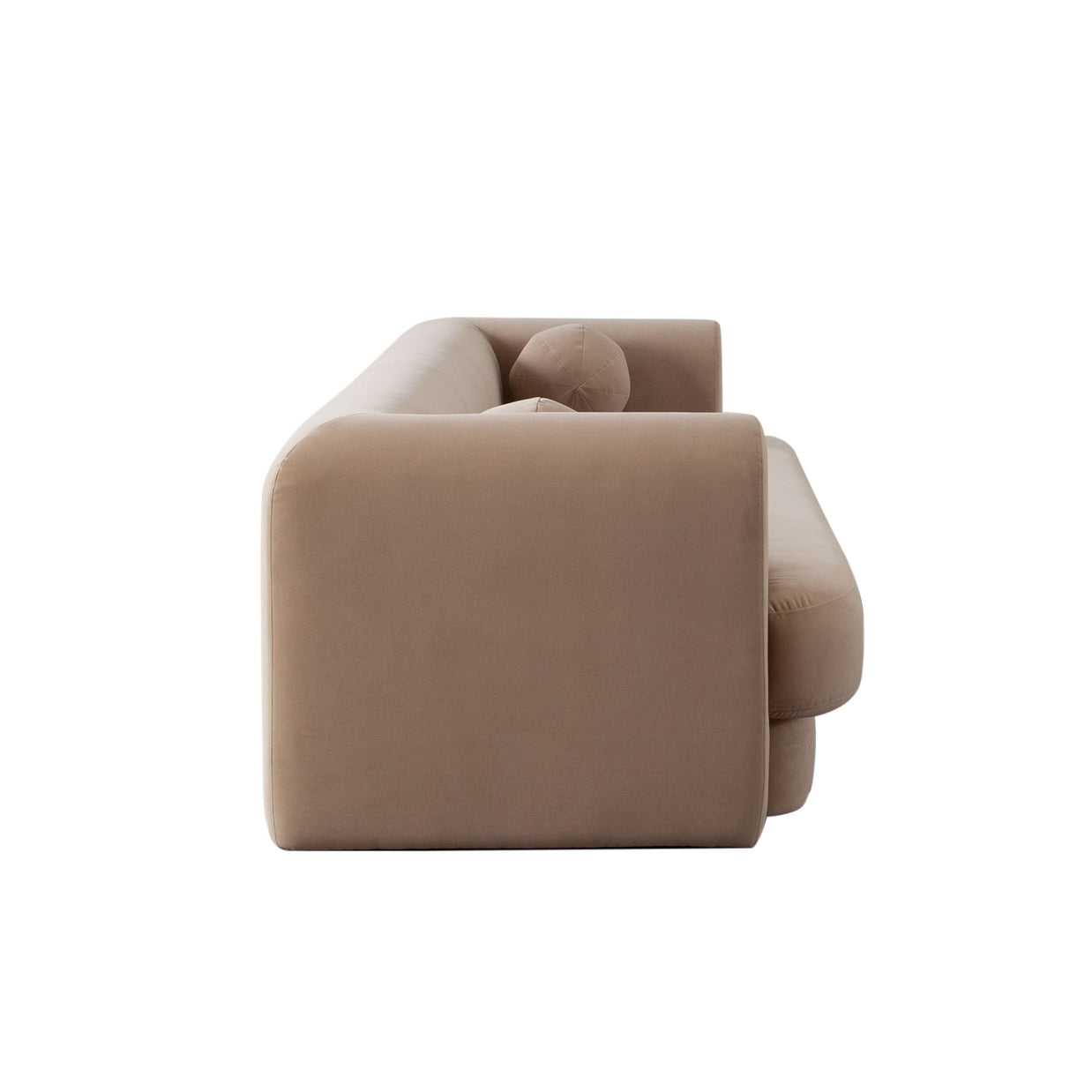 Modern Upholstered Curved Arm Sofa