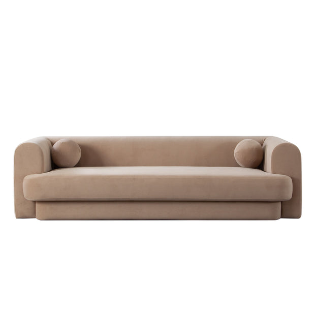 Modern Upholstered Curved Arm Sofa