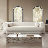 Modern Upholstered Curved Arm Sofa