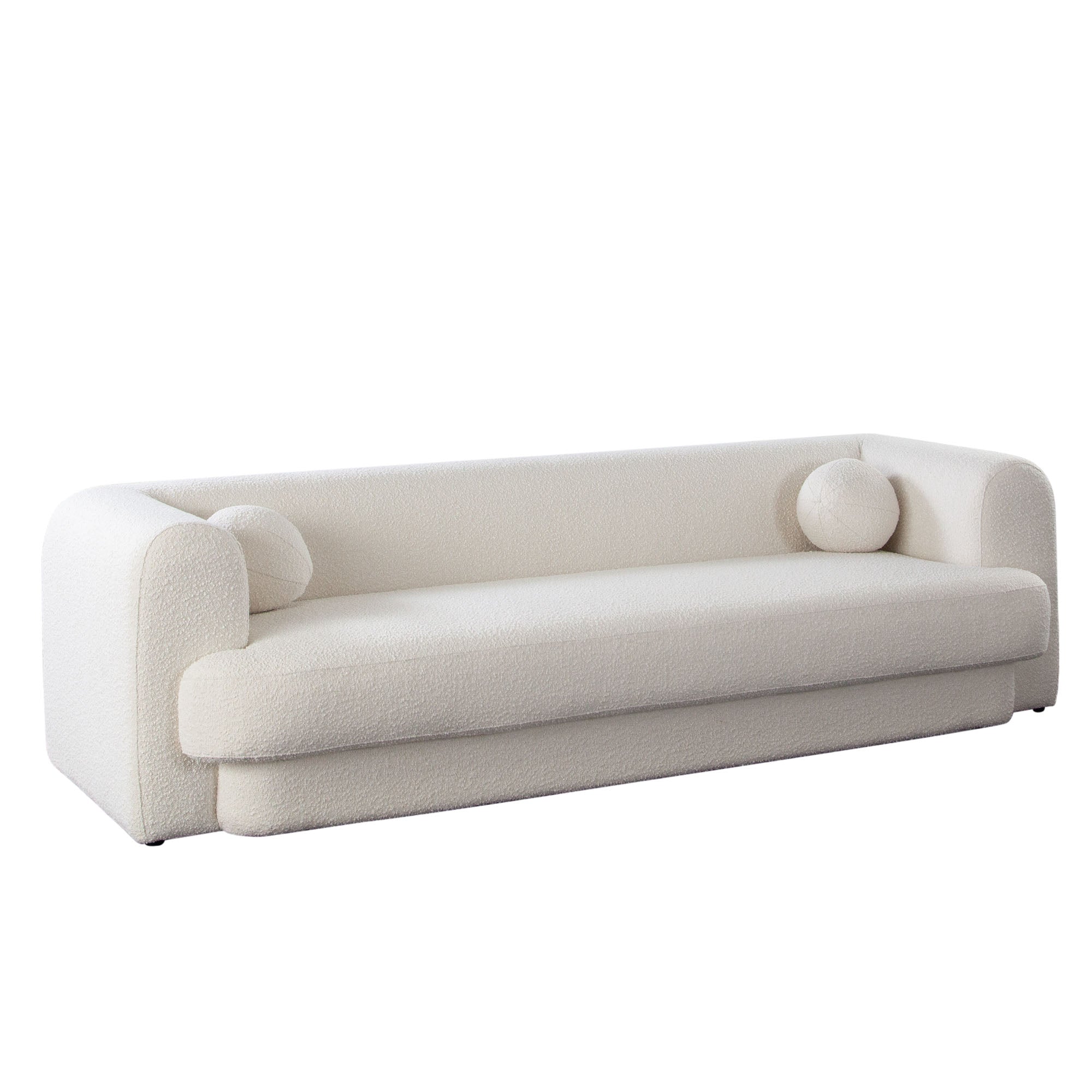 Modern Upholstered Curved Arm Sofa
