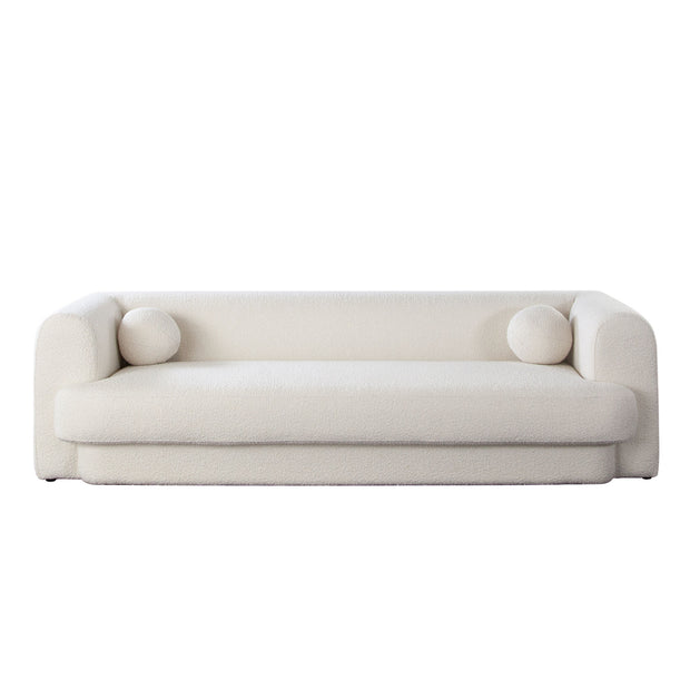 Modern Upholstered Curved Arm Sofa