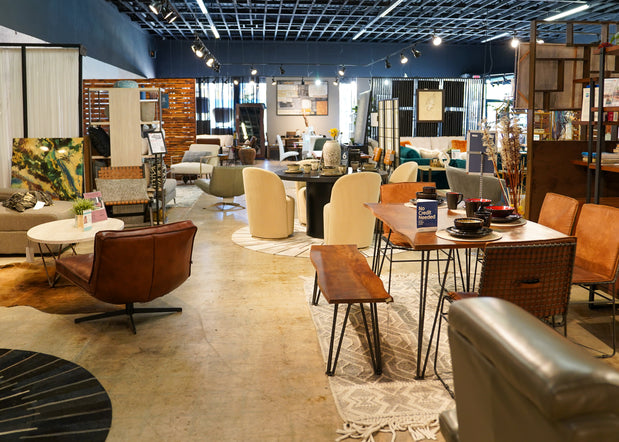 Caravana Furniture showroom interior showing dining sets 