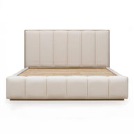 Upholstered Platform Bed Frame – Cream Chenille