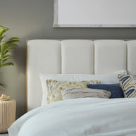 Upholstered Platform Bed Frame – Cream Chenille