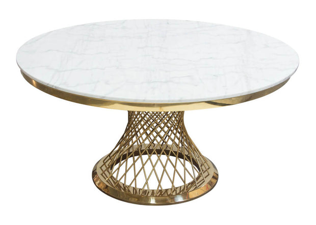 Glam Marble & Black Velvet 5 PC Dining Set