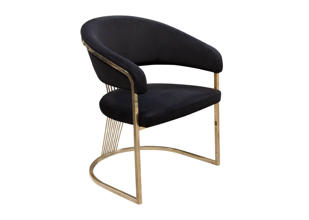 Glam Marble & Black Velvet 5 PC Dining Set