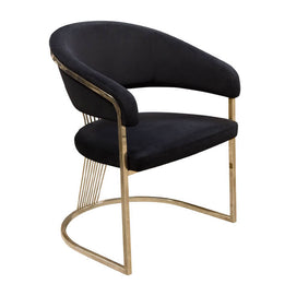 Glam Marble & Black Velvet 5 PC Dining Set