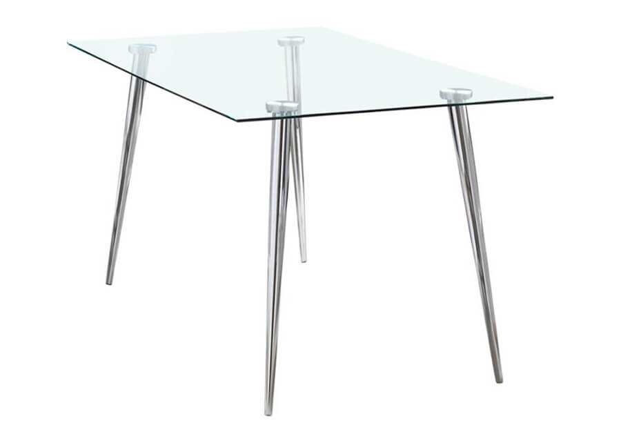 Glam Chrome & Gray Velvet 7 PC Dining Set