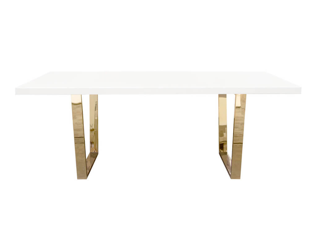 Glam White & Gold 5 PC Dining Set