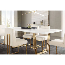 Glam White & Gold 5 PC Dining Set