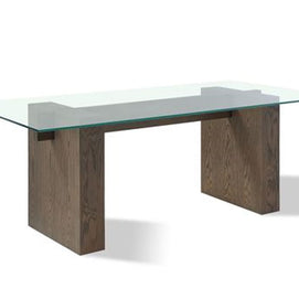 Brunette Oak & Beige Linen Fabric Dining Set