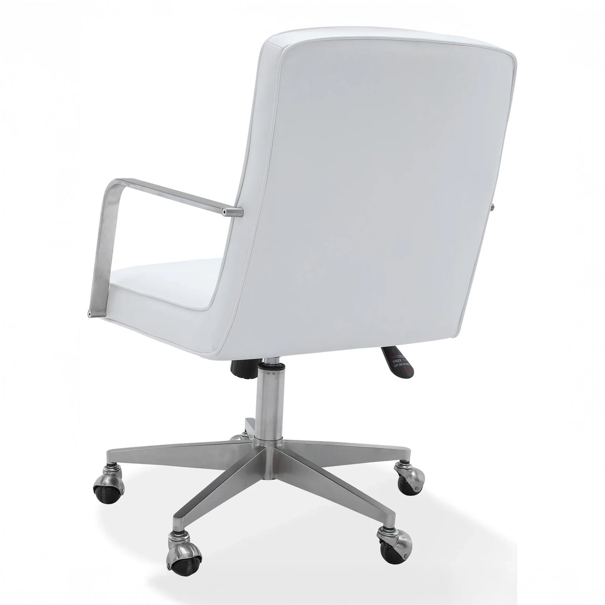 White Leather Stainless Steel Office Chair