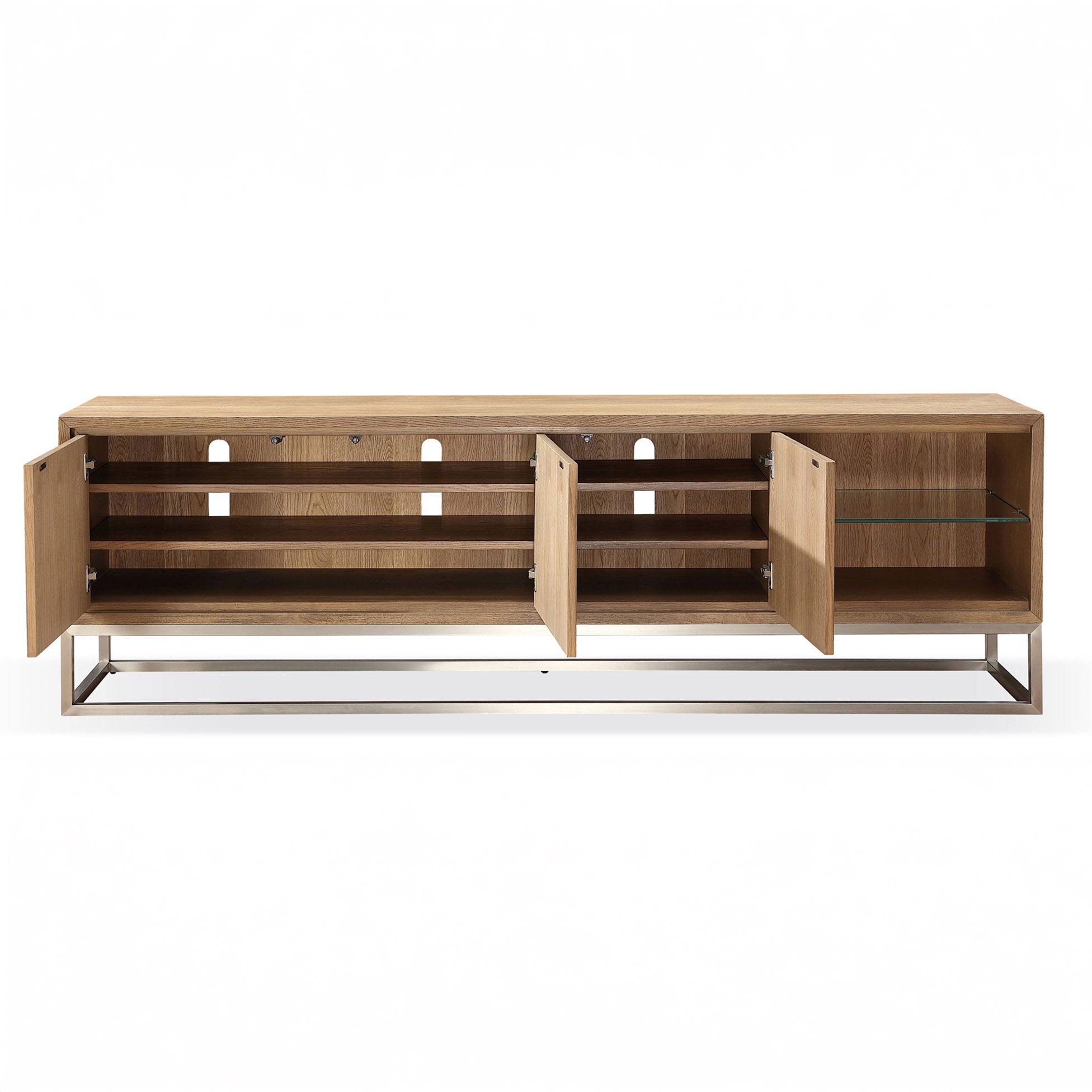 White Oak 3 Door Tv Media Console