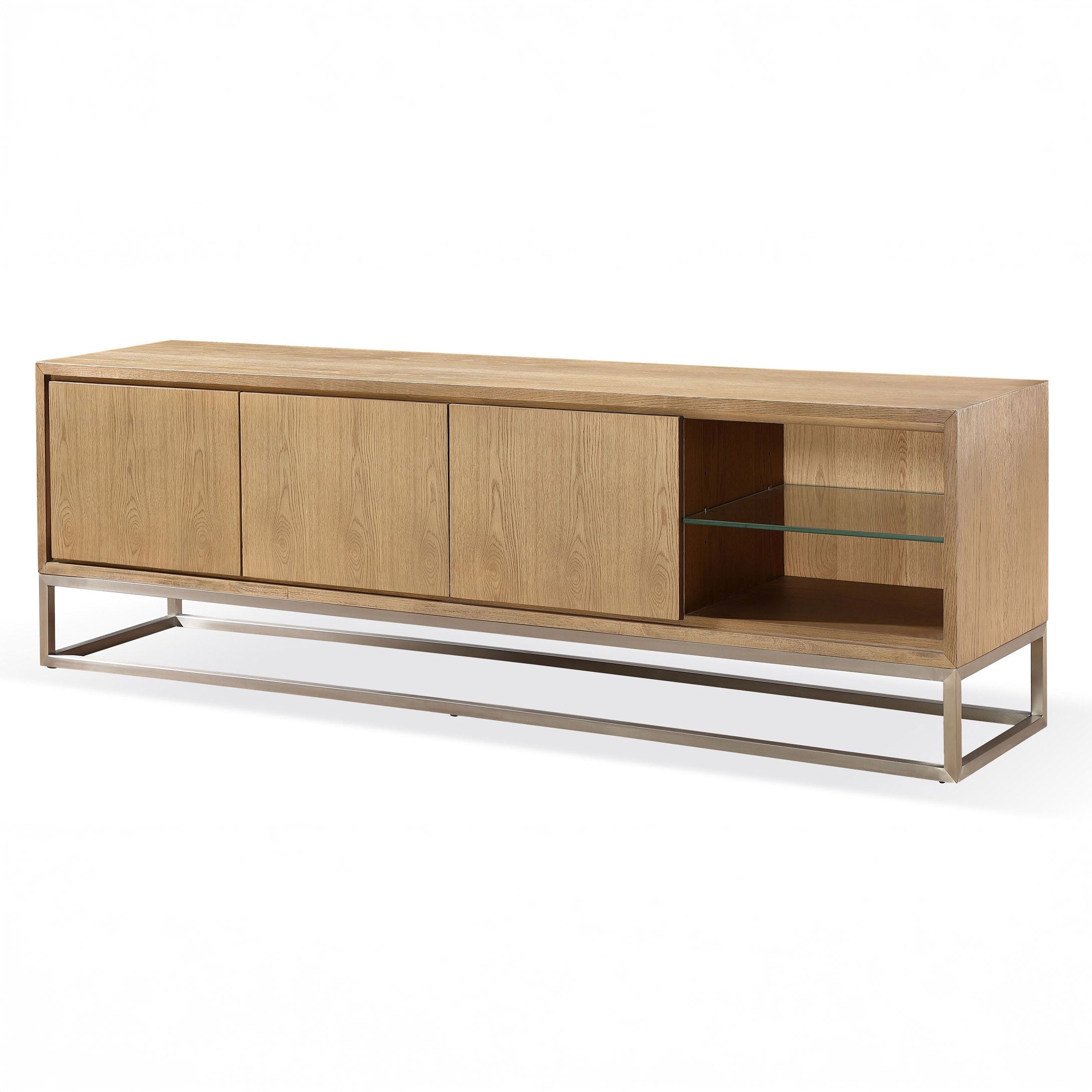 White Oak 3 Door Tv Media Console