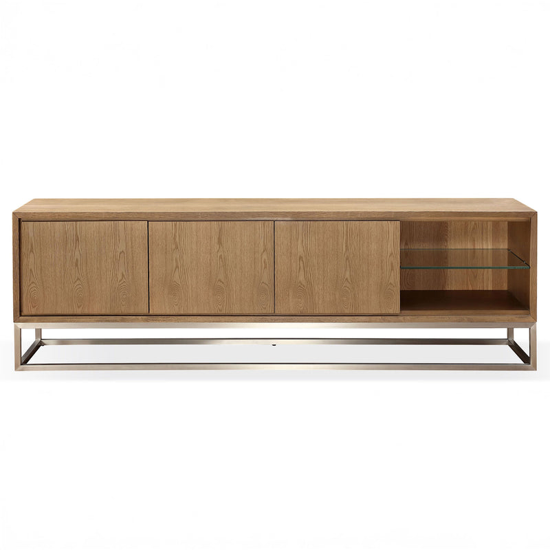 White Oak 3 Door Tv Media Console