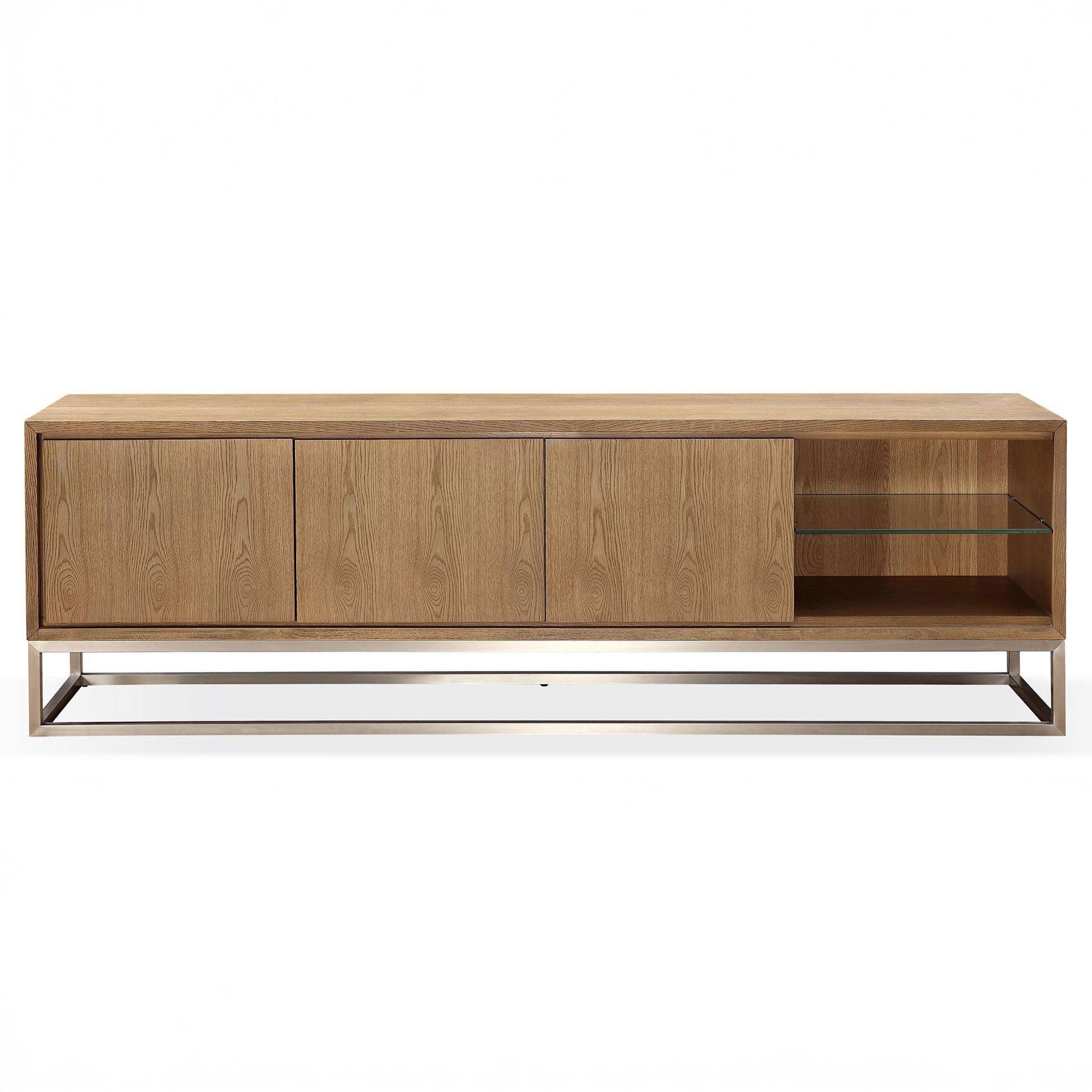 White Oak 3 Door Tv Media Console