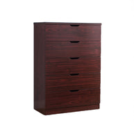 5 Drawer Chest of Drawers in Mahogany Finish