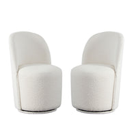Modern Bouclé Swivel Dining Chairs (Set of 2)