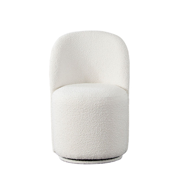 Modern Bouclé Swivel Dining Chairs (Set of 2)