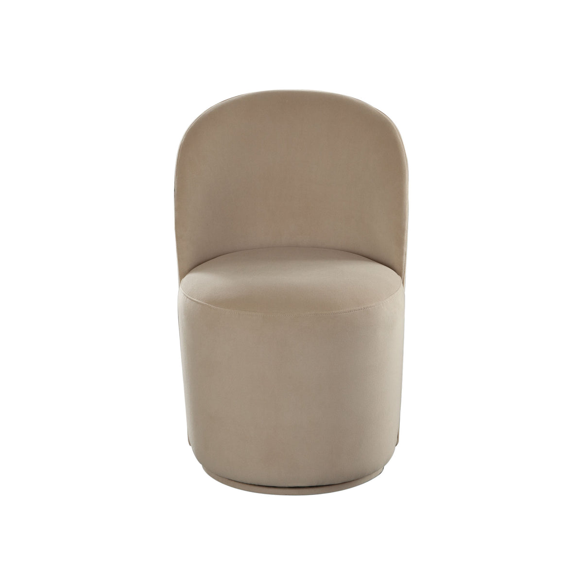 Beige Velvet Swivel Dining Chair