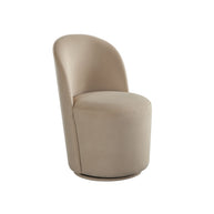 Beige Velvet Swivel Dining Chair