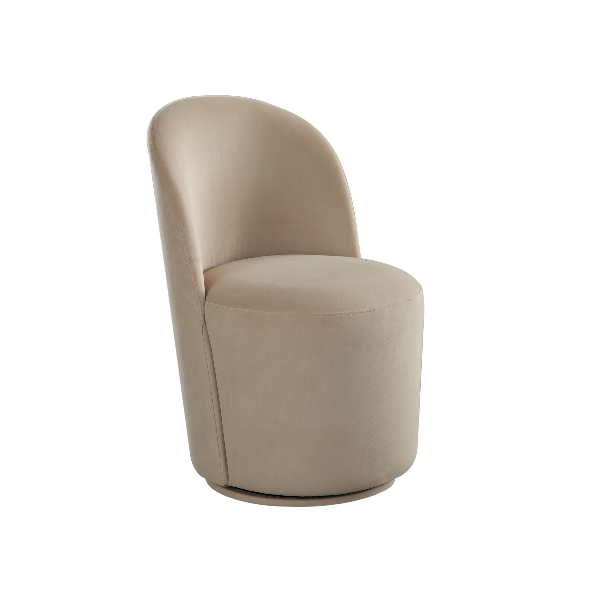 Beige Velvet Swivel Dining Chair