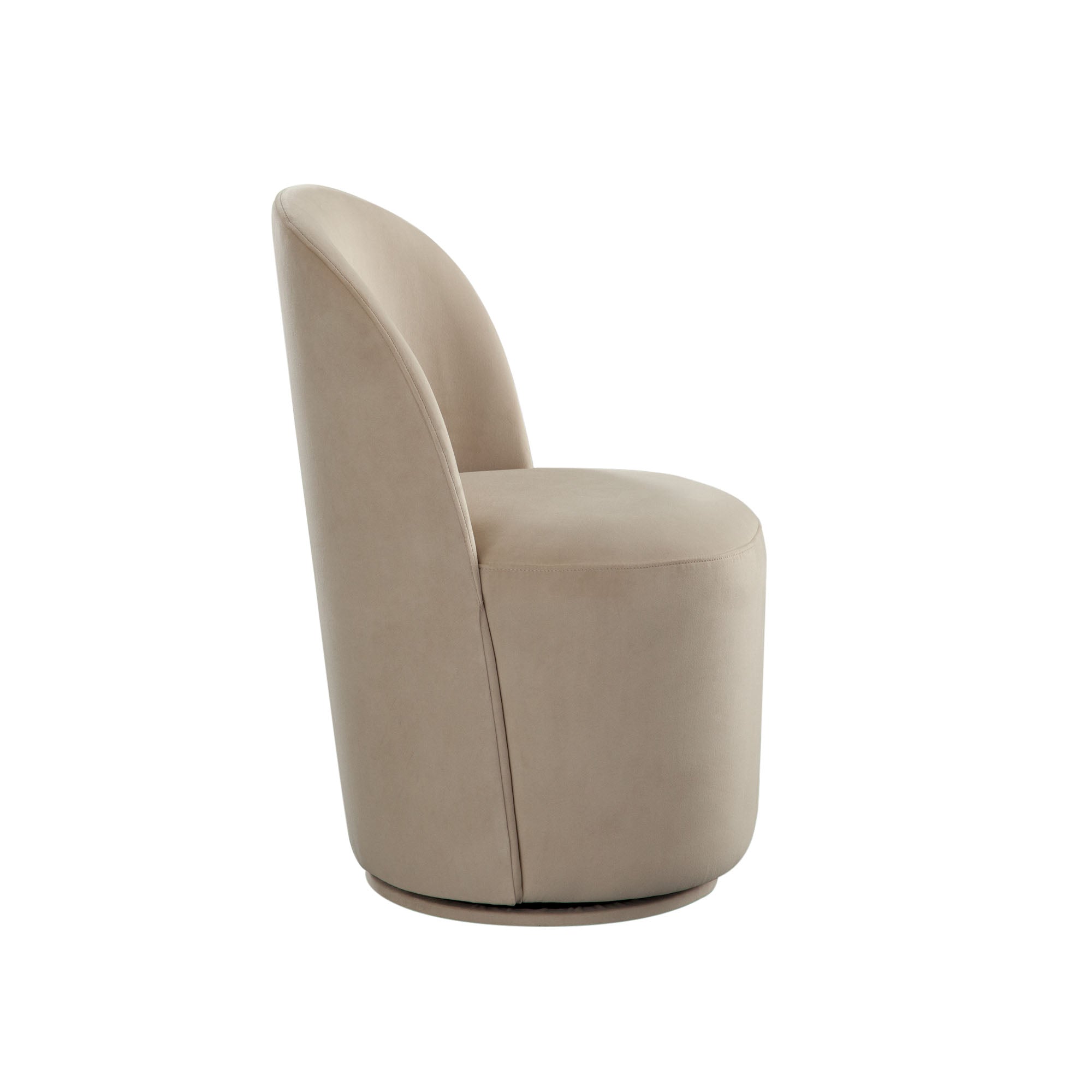 Beige Velvet Swivel Dining Chair