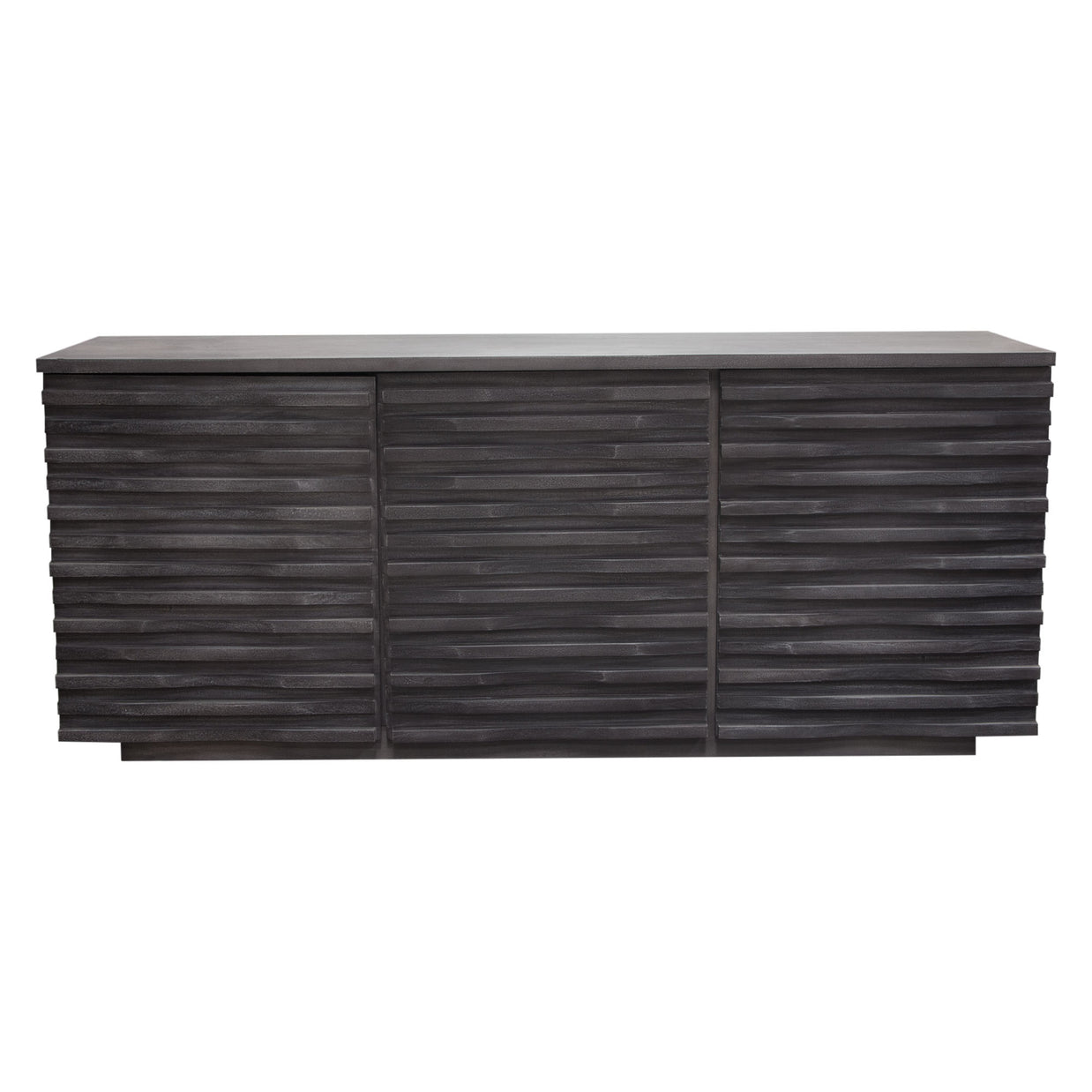 Modern Gray Acacia Wood Sideboard