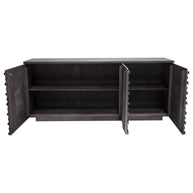 Modern Gray Acacia Wood Sideboard
