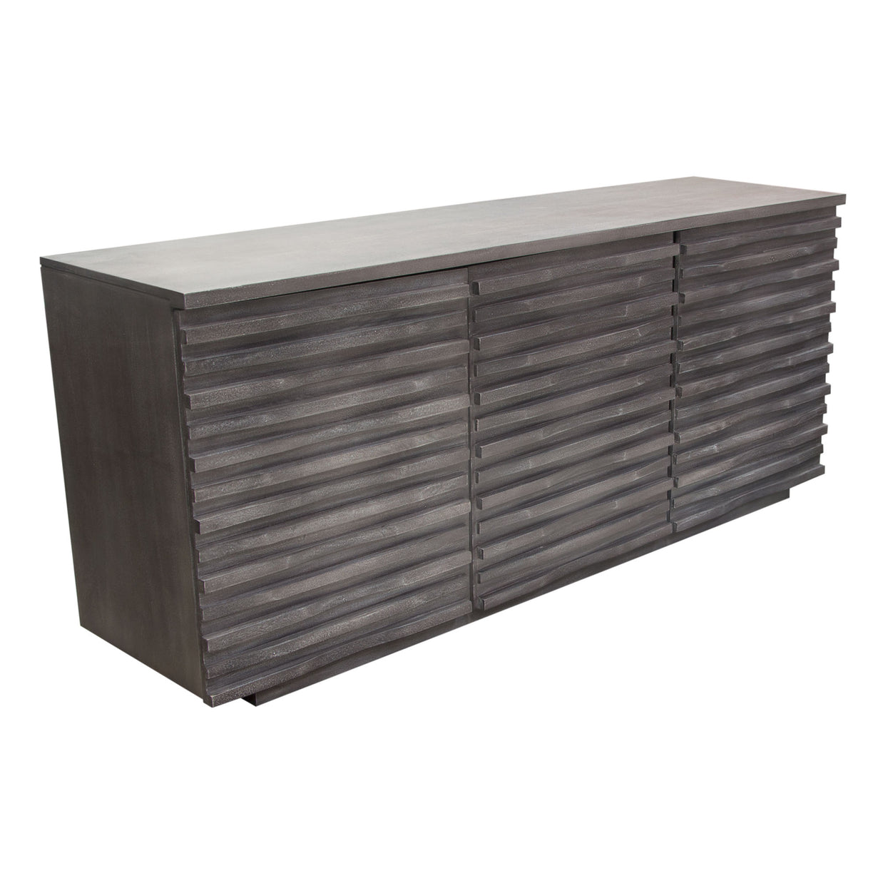 Modern Gray Acacia Wood Sideboard