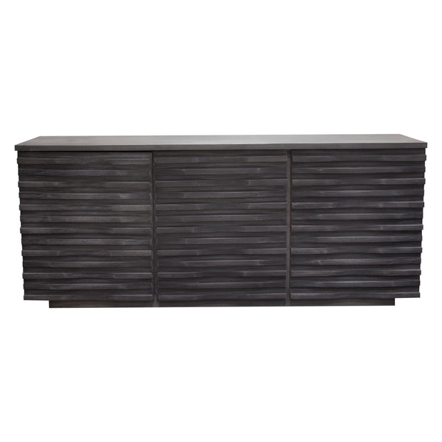 Modern Gray Acacia Wood Sideboard