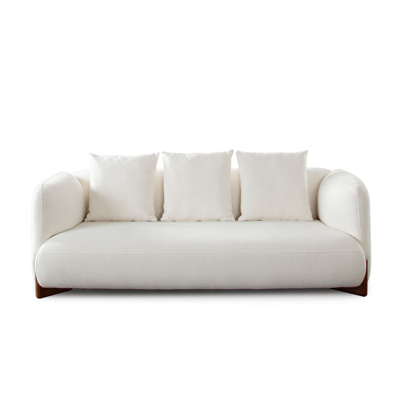Modern Ivory Fabric Sofa