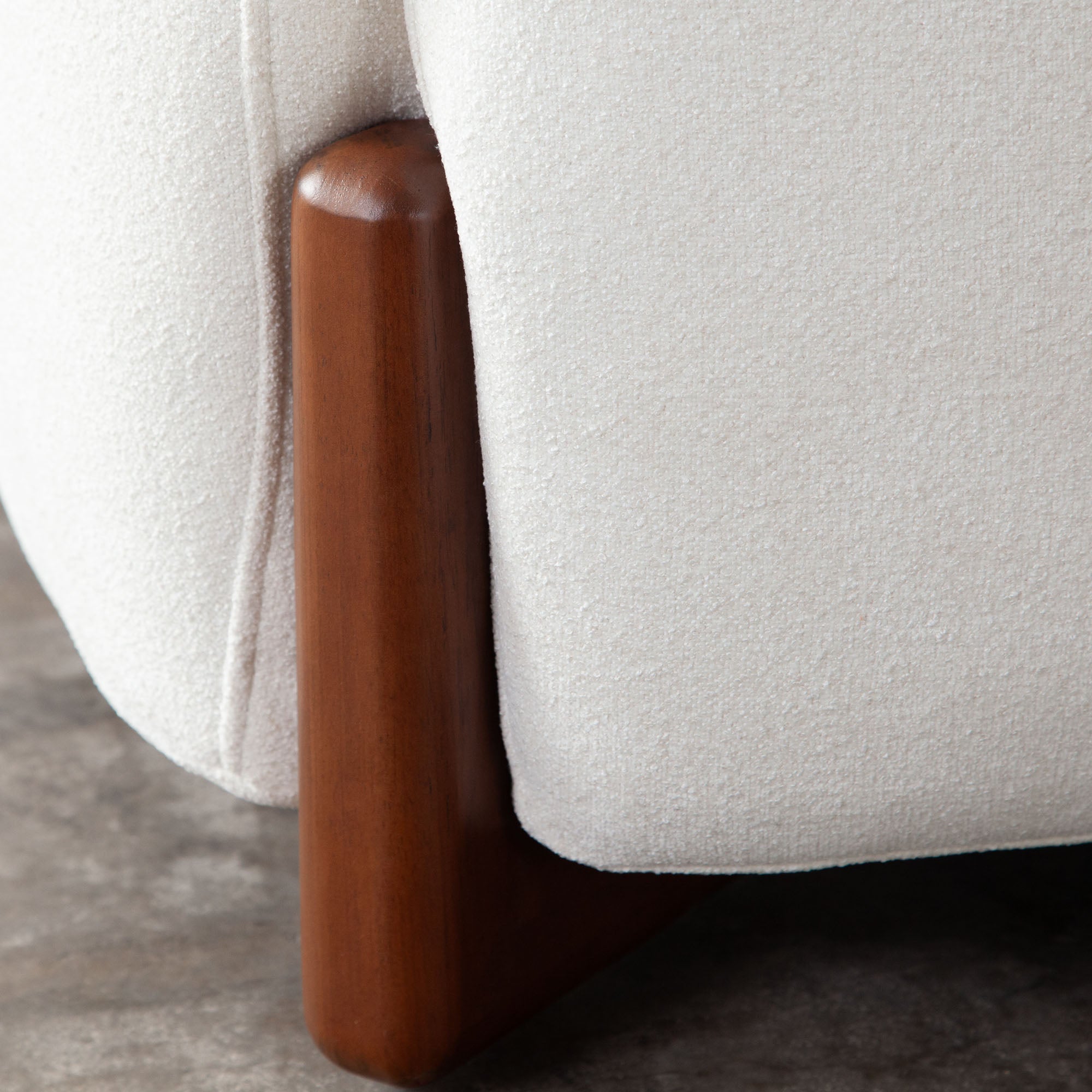Modern Ivory Fabric Sofa