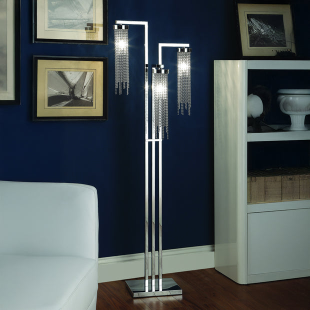 61” Modern Chrome Floor Lamp
