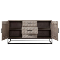 Geometric Modern Ash Wood Sideboard
