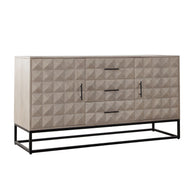 Geometric Modern Ash Wood Sideboard