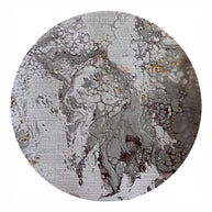 Abstract Distressed Marble Round Area Rug