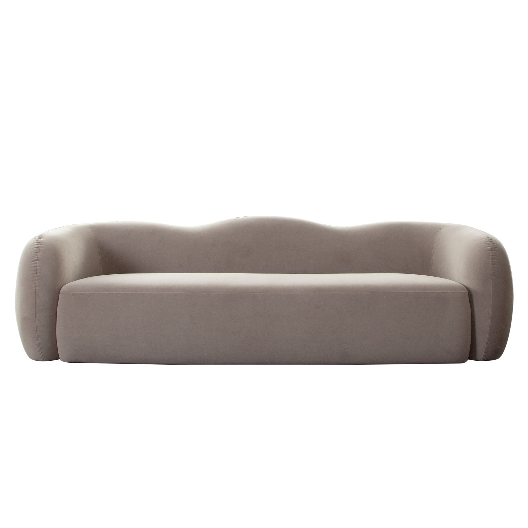 Winter Mink Performance Velvet Sculptural Sofa