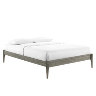 Gray Wood Platform Bed Frame
