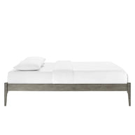Gray Wood Platform Bed Frame