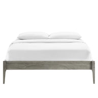 Gray Wood Platform Bed Frame