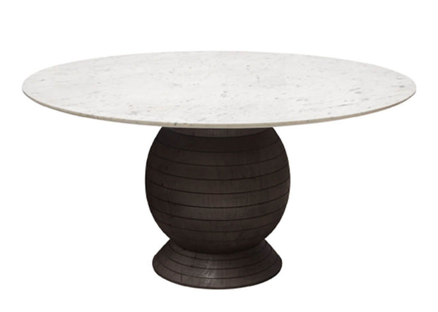 Marble & Acacia Wood 5 PC Dining Set