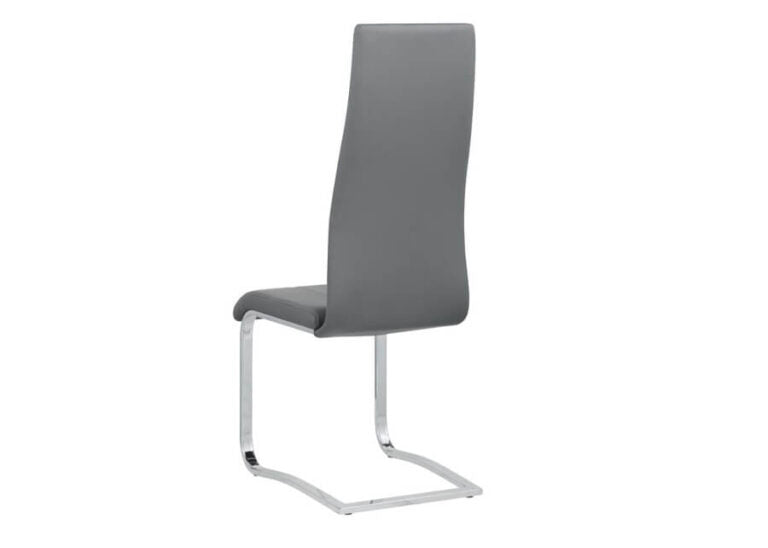 Chrome & Gray Leatherette High-Back Dining Chair (Set of 4)