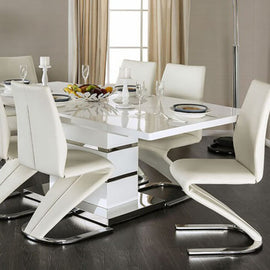 Modern High Gloss & Z-Shaped Dining Set