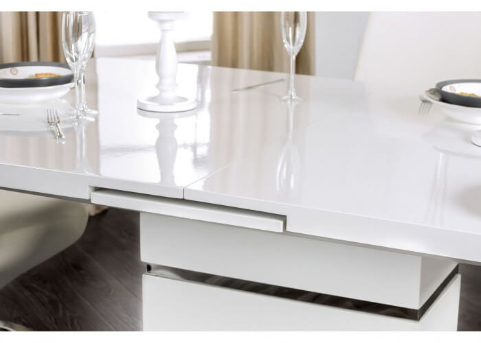 Modern High Gloss & Z-Shaped Dining Set