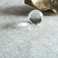 Round Bar Table In Glass or Carrara Marble Top