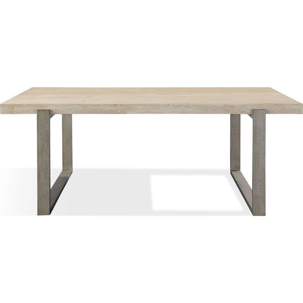 Natural Travertine Coffee Table with Bronze Metal Base