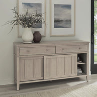 Two Drawer Two Door Light Oak Wood Sideboard