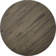 Round Solid Wood & Metal Coffee Table with Lower Shelf